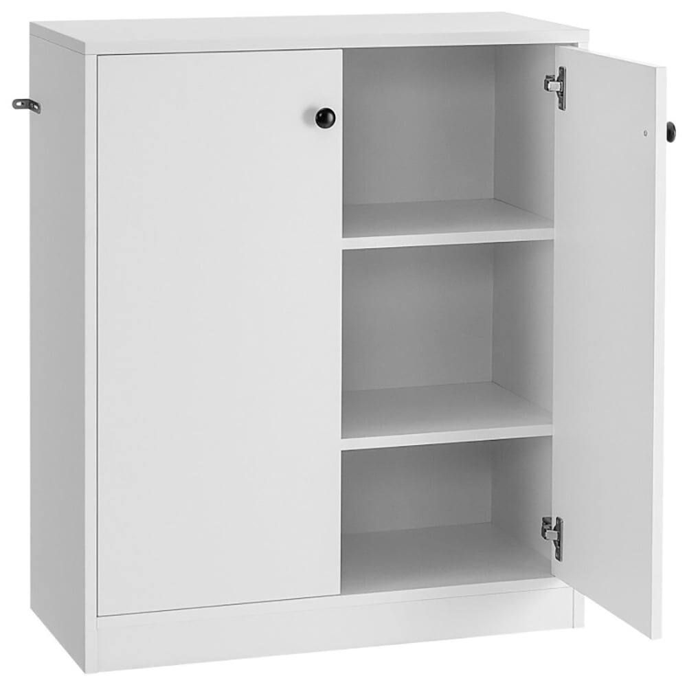 Alt View 1. Kadyn - 2 Door Storage Base Cabinet with 3Tier ShelfWhite Organizer Hallway Entryway Cabinet for Living Room Kitchen - White.
