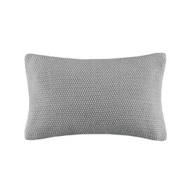 Gracie Mills - Lessie Ultra-Soft Knit Oblong Pillow Cover - Gray