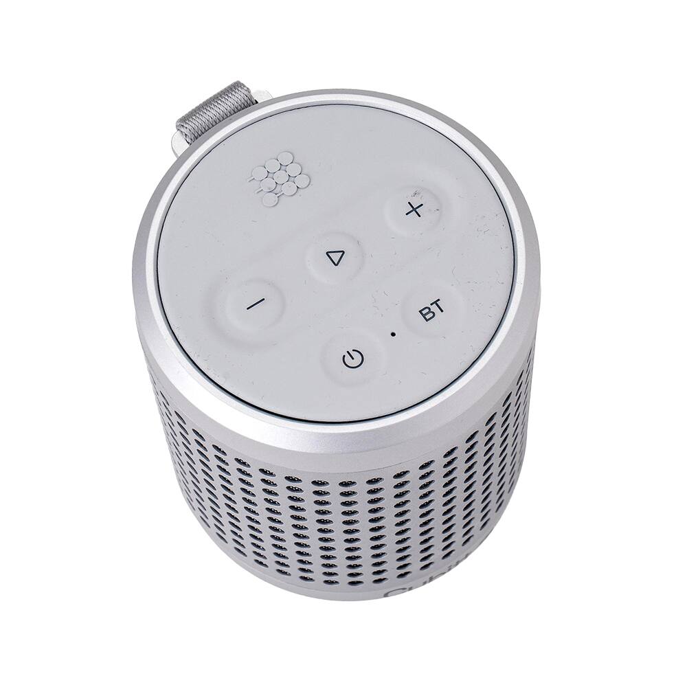 Left. Cubitt - Cubitt Power Go Gen2 Bluetooth Speaker – 16W Sound, IPX7 Waterproof, 9H Playtime, Bluetooth 5.3 & AUX, TWS Stereo, - Silver.