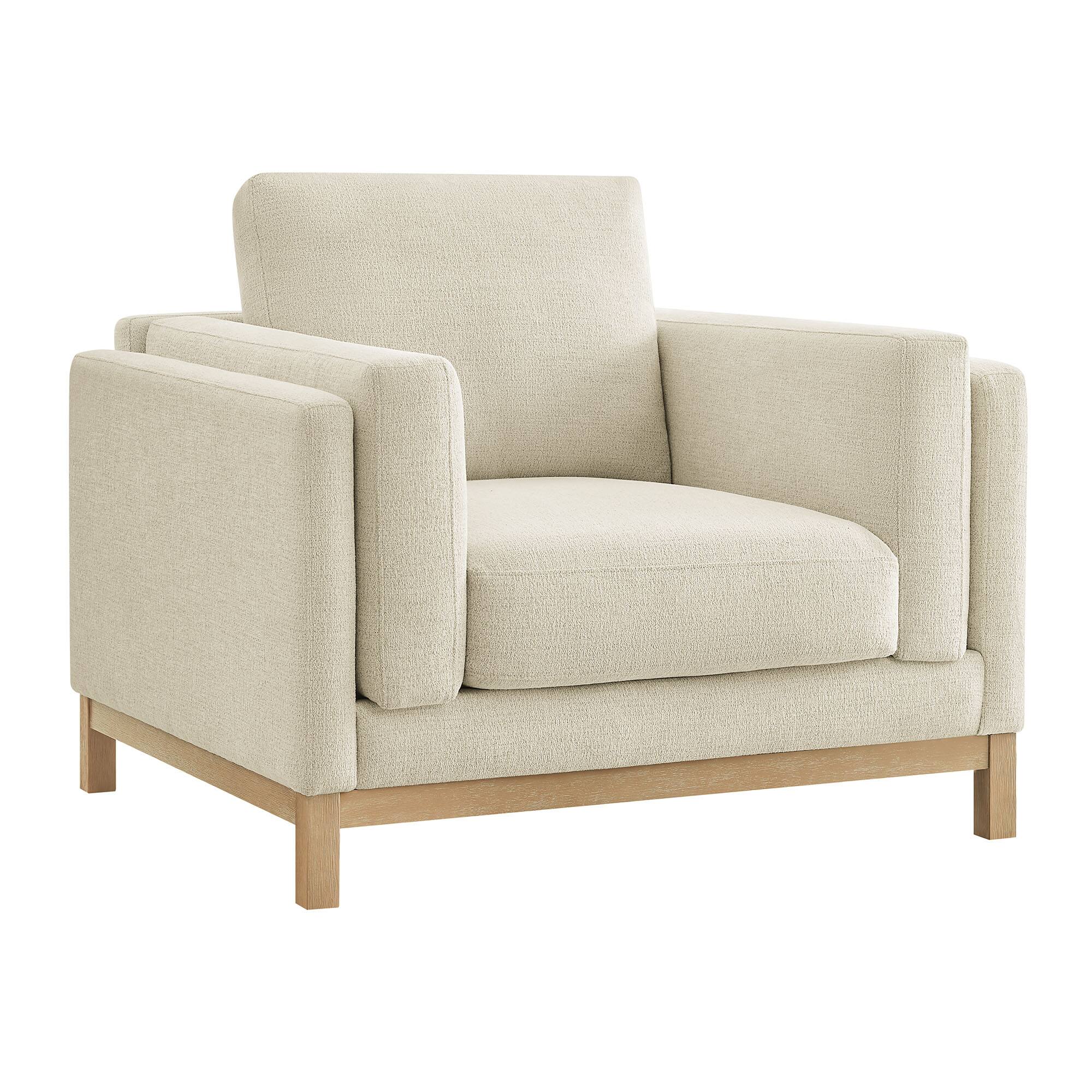 Angle. Modway - Roscoe Upholstered Armchair - Ivory.