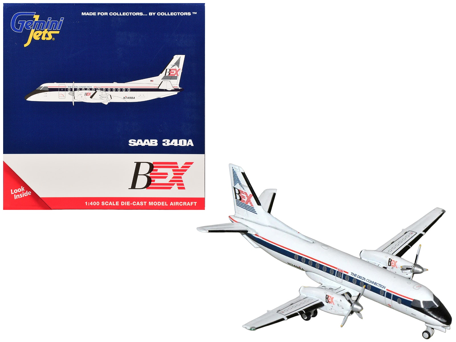 "Saab 340A Commercial Aircraft ""Business Express Airlines"" White with Blue and Red 1/400 Diecast Model by GeminiJets" price history on PriceWatchPro