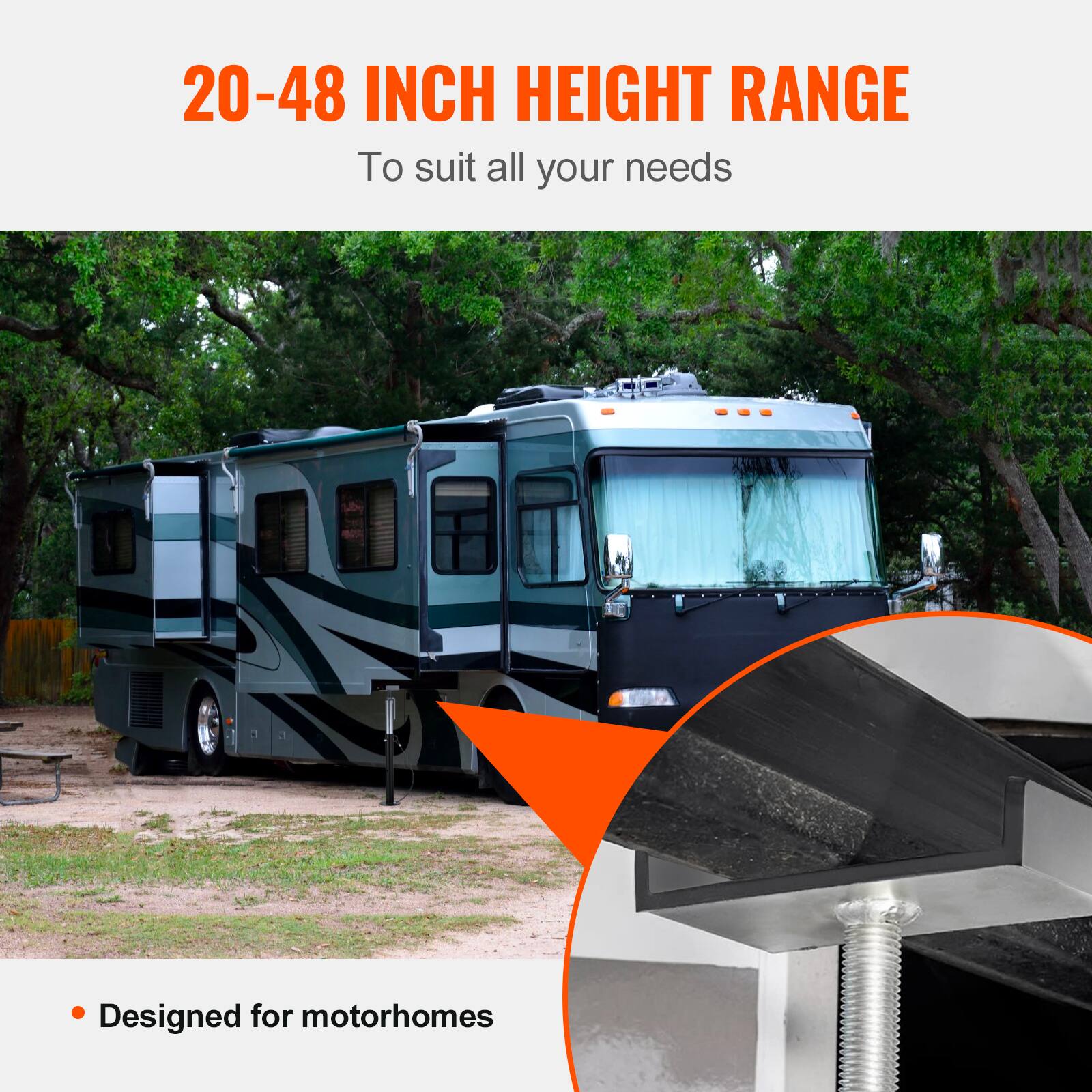 20-48 INCH HEIGHT RANGE  
To suit all your needs  
Designed for motorhomes