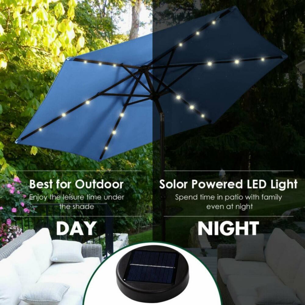 Best for Outdoor  
Enjoy the leisure time under the shade  
DAY  

Solar Powered LED Light  
Spend time in patio with family even at night  
NIGHT