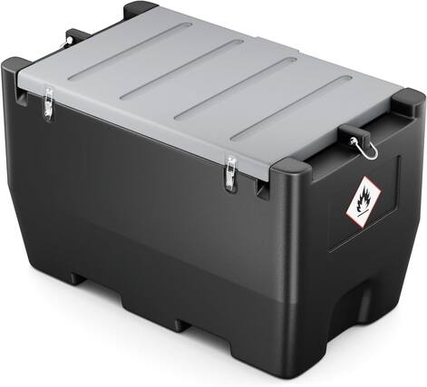 Front. Mirfee - 40Gal Portable Fuel Tank with 12V Transfer Pump - for Gasoline & Diesel - Black.