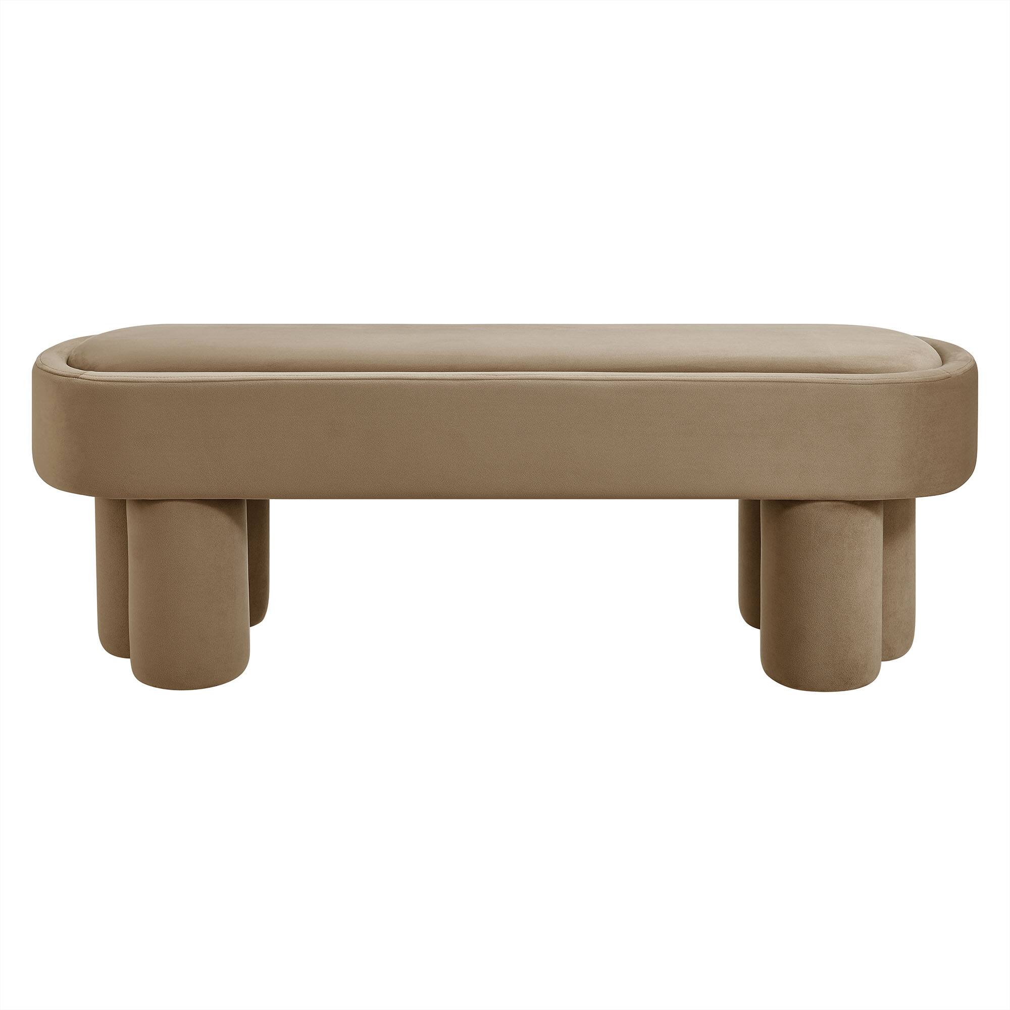 Alt View 3. Modway - Mossi Oval Performance Velvet Accent Bench by Modway - Taupe.