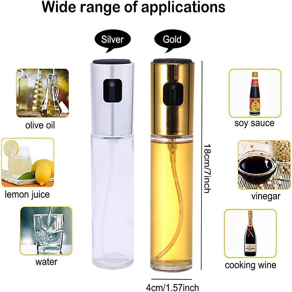 Wide range of applications

Silver
- olive oil
- lemon juice
- water

Gold
- soy sauce
- vinegar
- cooking wine

18cm/7inch
4cm/1.57inch