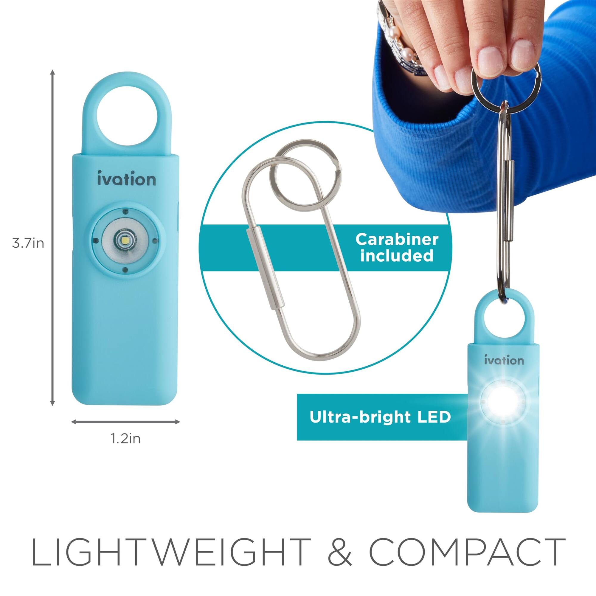 ivation 3.7in Carabiner included ivation 1.2in Ultra-bright LED LIGHTWEIGHT & COMPACT
