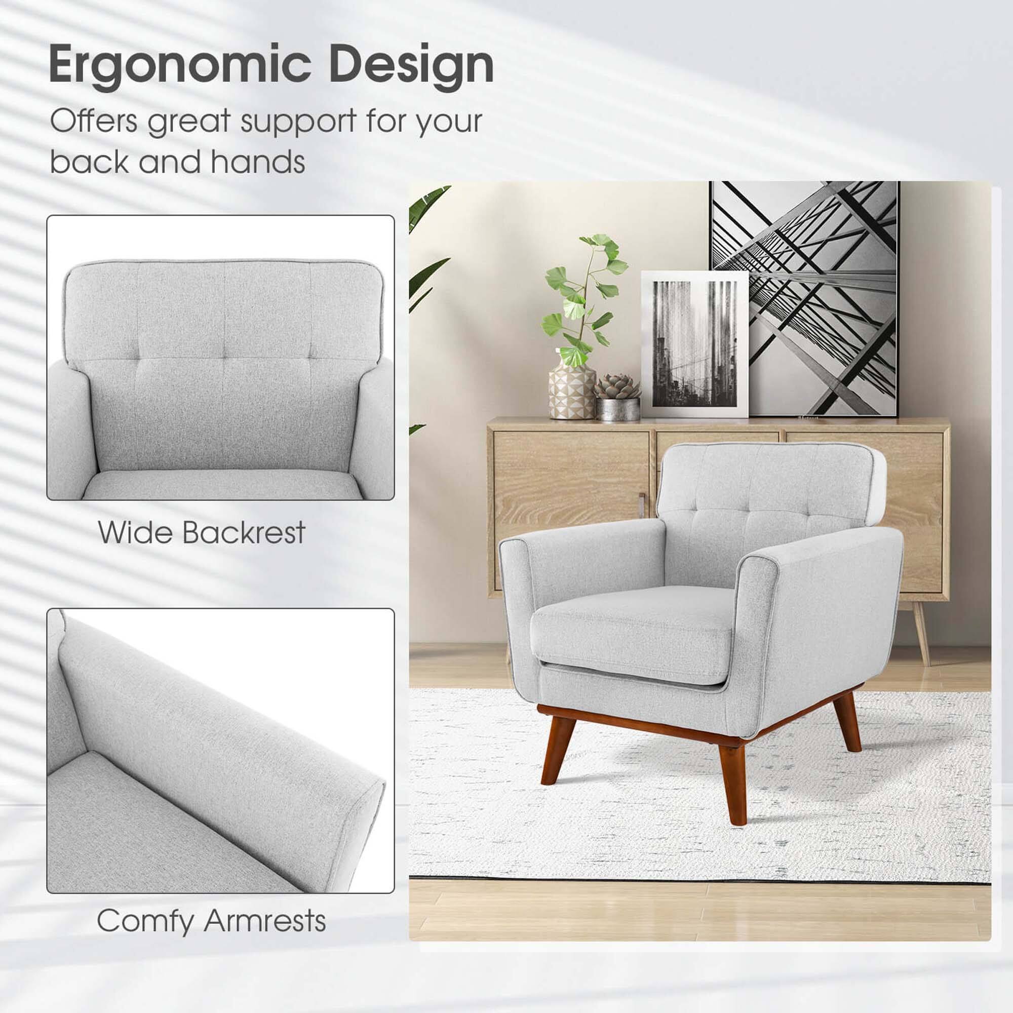 Ergonomic Design Offers great support for your back and hands. Wide Backrest and Comfy Armrests.