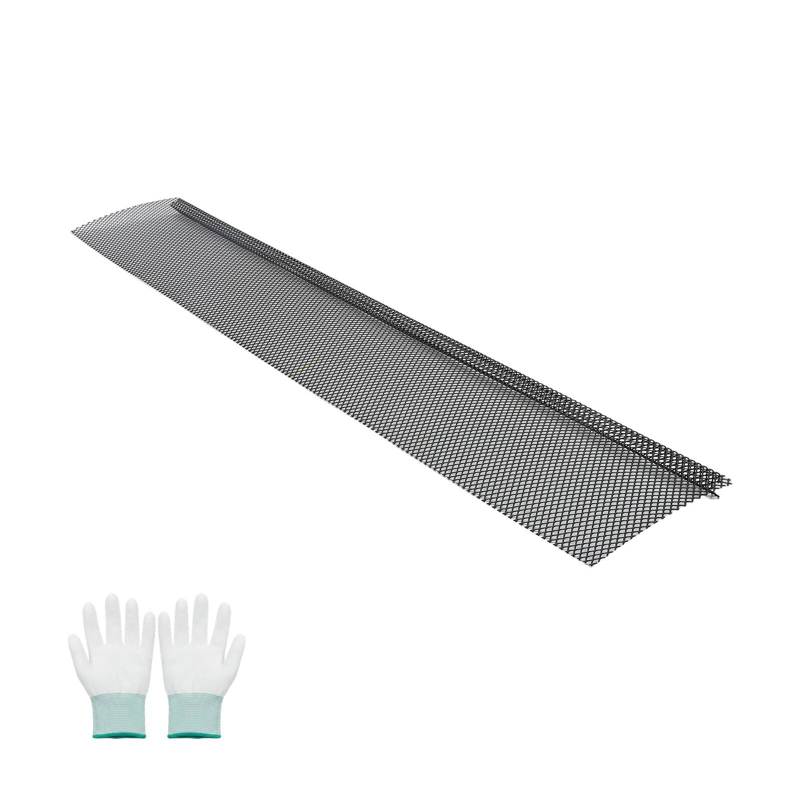 Alt View 5. VEVOR - Gutter Guard, 6 in Powder-Coated Steel Gutter Screen, Heavy-Duty 75 ft Length, 0.04 in Thickness, Leaf Guard for Debris - Black.