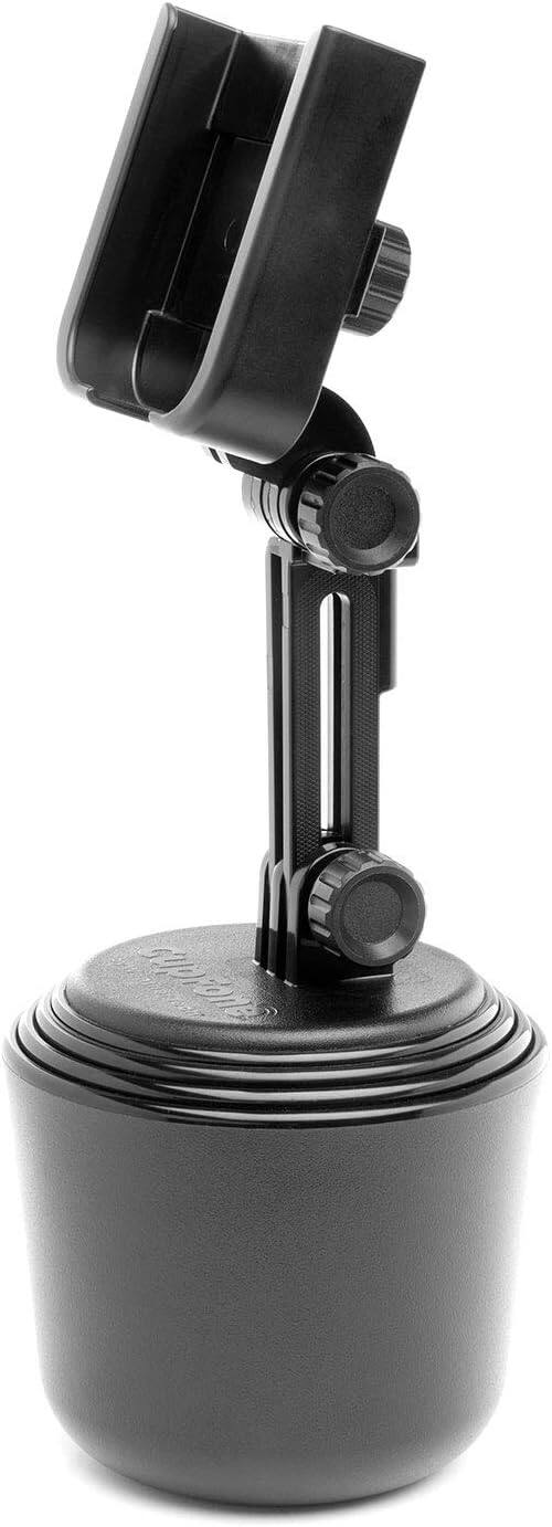 Front. WeatherTech - CupFone with Extension | Extendable Universal Cup Holder Cell Phone Mount Car & Truck Accessory – Black Plastic Knobs - Black.
