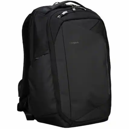 Front. Targus - Targus® 16" Pro-Tek® Tech Backpack - Scratch Resistant, Water Resistant - Shoulder Strap, Trolley Strap, Handle - Black.