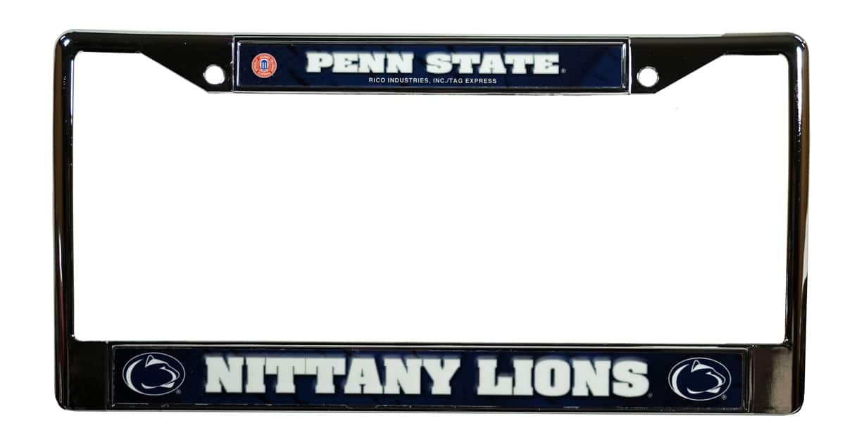 Rico Industries - Penn-St Lions PSU - Chrome Metal License Plate Frame - Multi