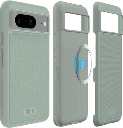 Front. TUDIA - TUDIA MergeGrip for Google Pixel 8 Case 2023 Magsafe Compatible - Green Lily - Magnetic Green Lily.