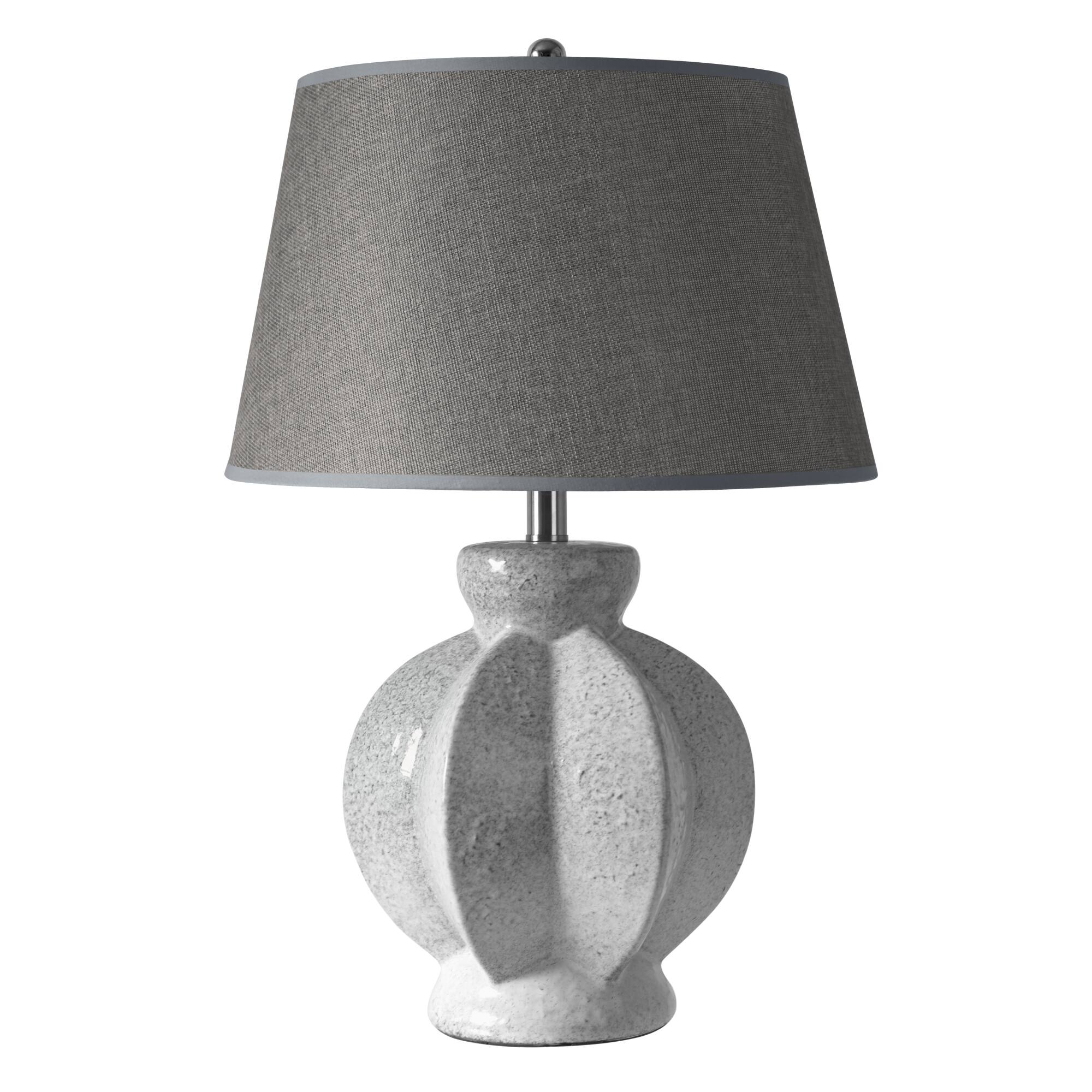 Angle. partphoner - Rustic Ceramic Table Lamp - Grey.