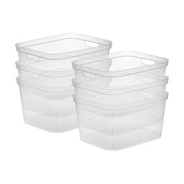 Sterilite - 8.25x12.25x15 In Storage Bin w/ Carry Through Handles, (6 Pack) - Clear