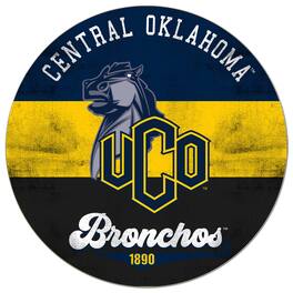 Jardine - Central Oklahoma Bronchos 20'' x 20'' Retro Logo Circle Sign - Navy