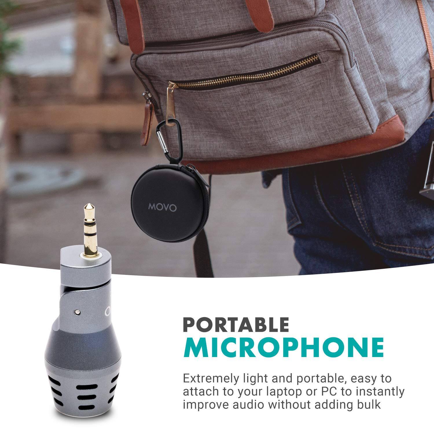 MOVO  
PORTABLE MICROPHONE  
Extremely light and portable, easy to attach to your laptop or PC to instantly improve audio without adding bulk