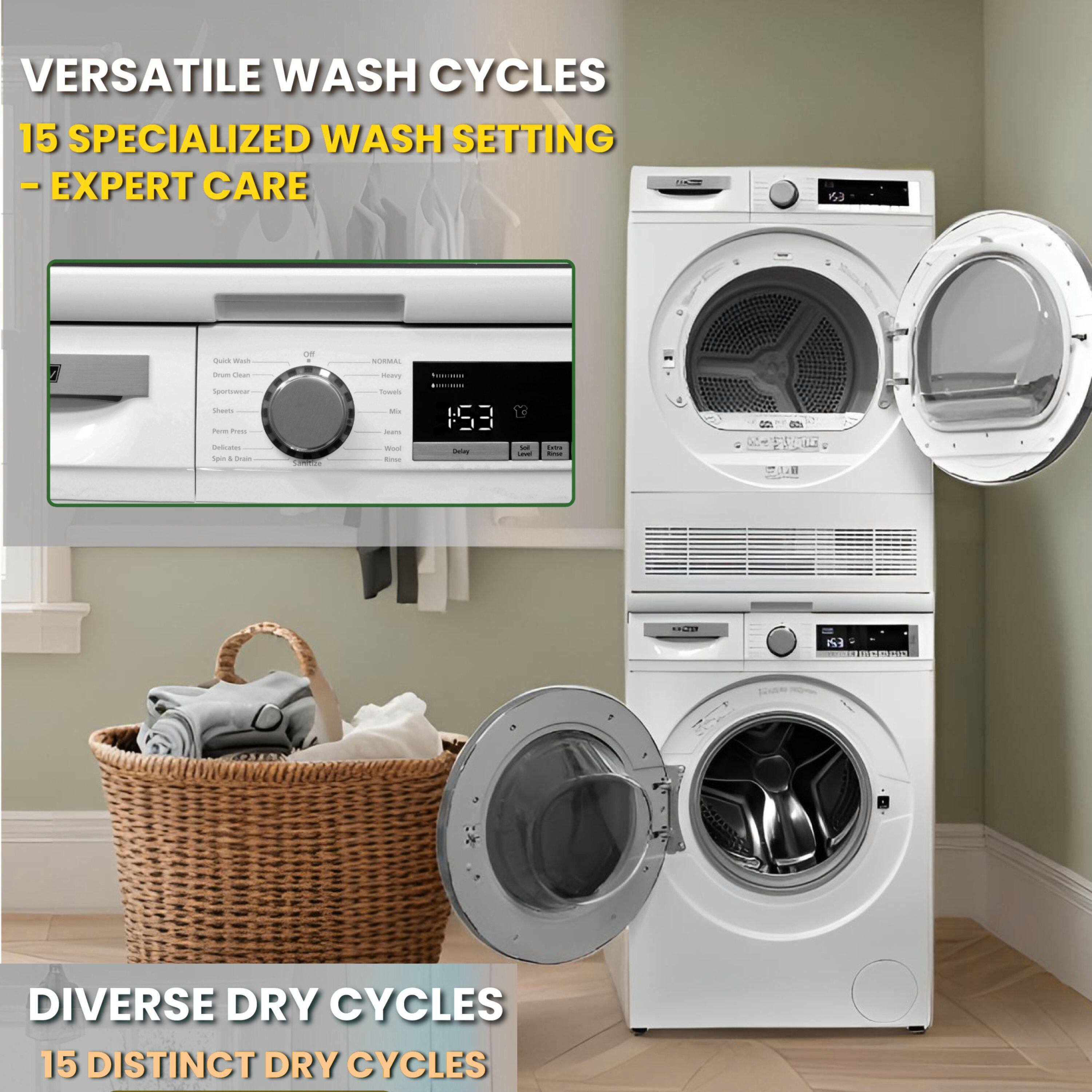 VERSATILE WASH CYCLES  
15 SPECIALIZED WASH SETTINGS - EXPERT CARE  

DIVERSE DRY CYCLES  
15 DISTINCT DRY CYCLES