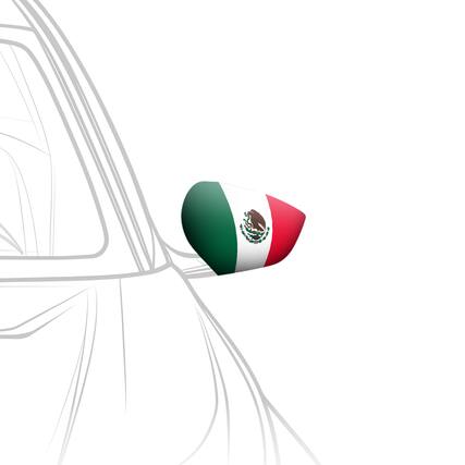 Front. G128 - G128 2 Pack: Mexico Mexican Car Side View Mirror Cover 5.9x8.66 In.