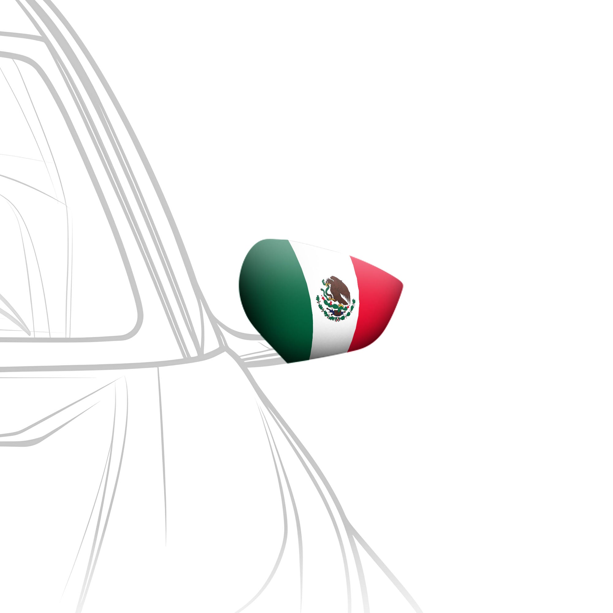 Front. G128 - G128 2 Pack: Mexico Mexican Car Side View Mirror Cover 5.9x8.66 In.