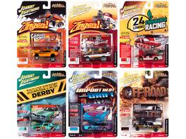 "Street Freaks" 2022 Set A of 6 Cars Release 2 1/64 Diecast Model Cars by Johnny Lightning - Multicolor