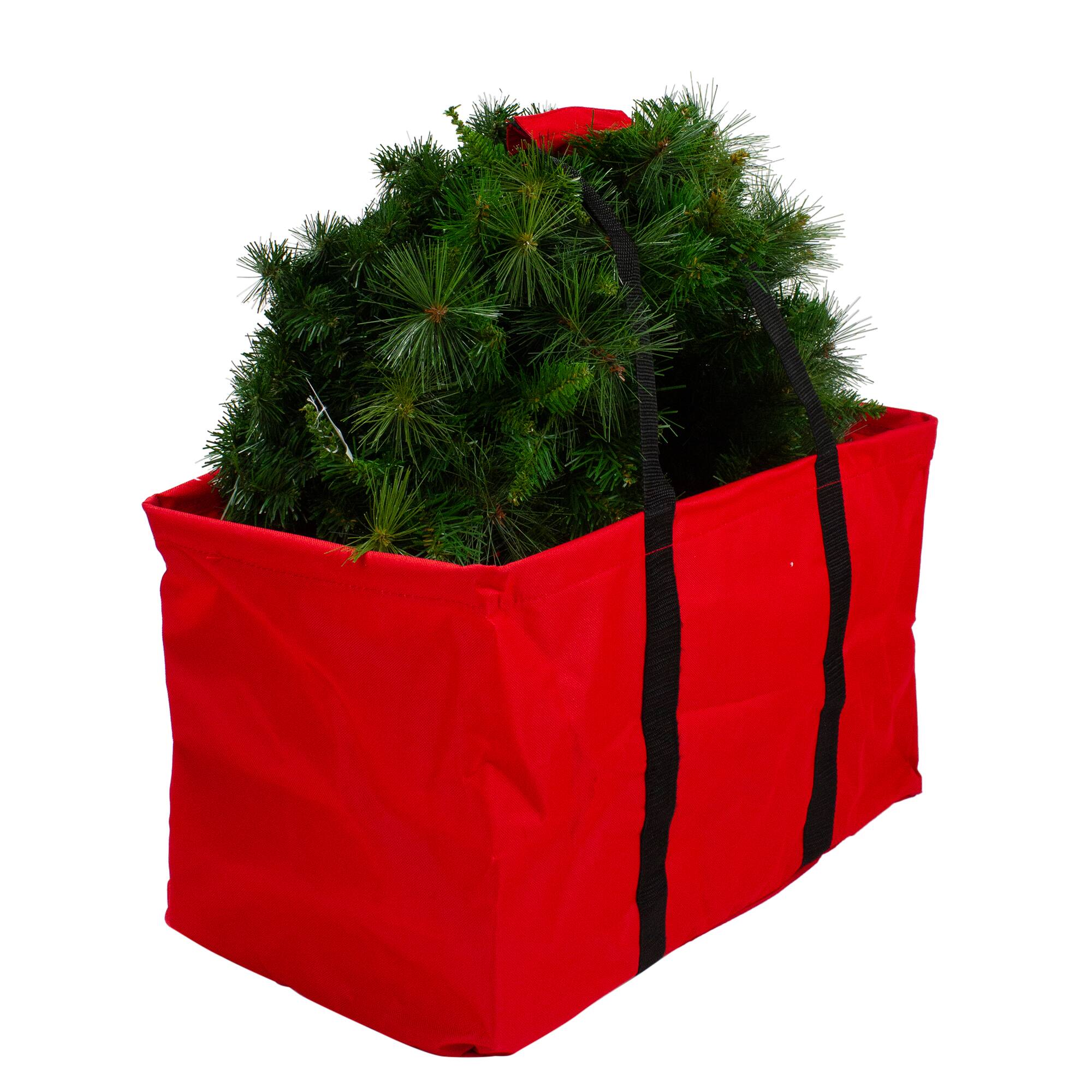 Alt View 3. Dyno - 22" Red Collapsible Multi-Purpose Christmas Storage Bag with Carrying Handles - Red.