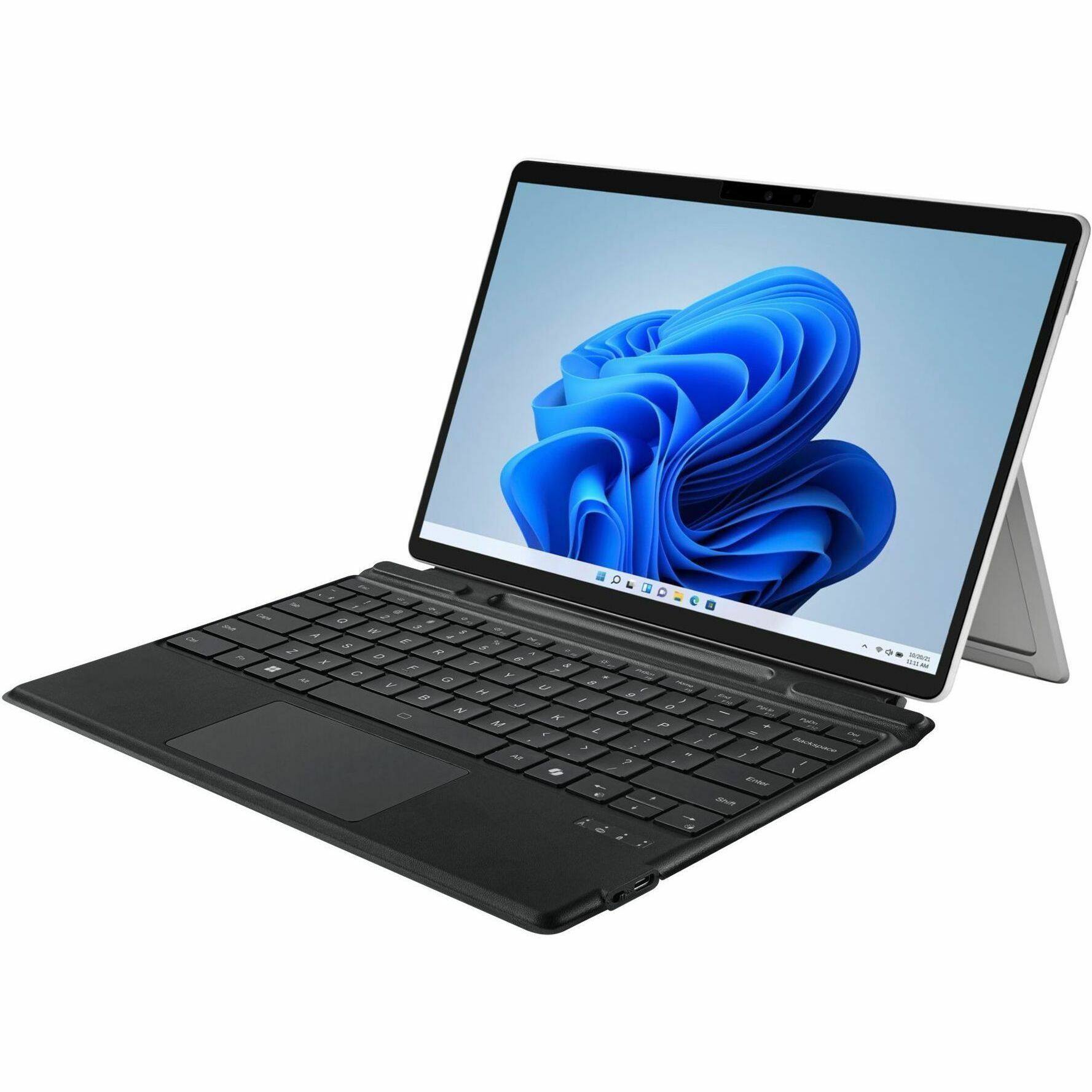 Alt View 4. Adesso - Adesso Bluetooth keyboard for Microsoft Surface Pro X 8/9/10/11 - Aluminum Body - 0.3" Height x 8.9" Width x 11.4" Depth - Aluminum.