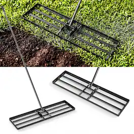 Costway - Lawn Leveling Rake 36" x 10" Heavy Duty Level Lawn Tool for Garden Backyard/Lawn - Black