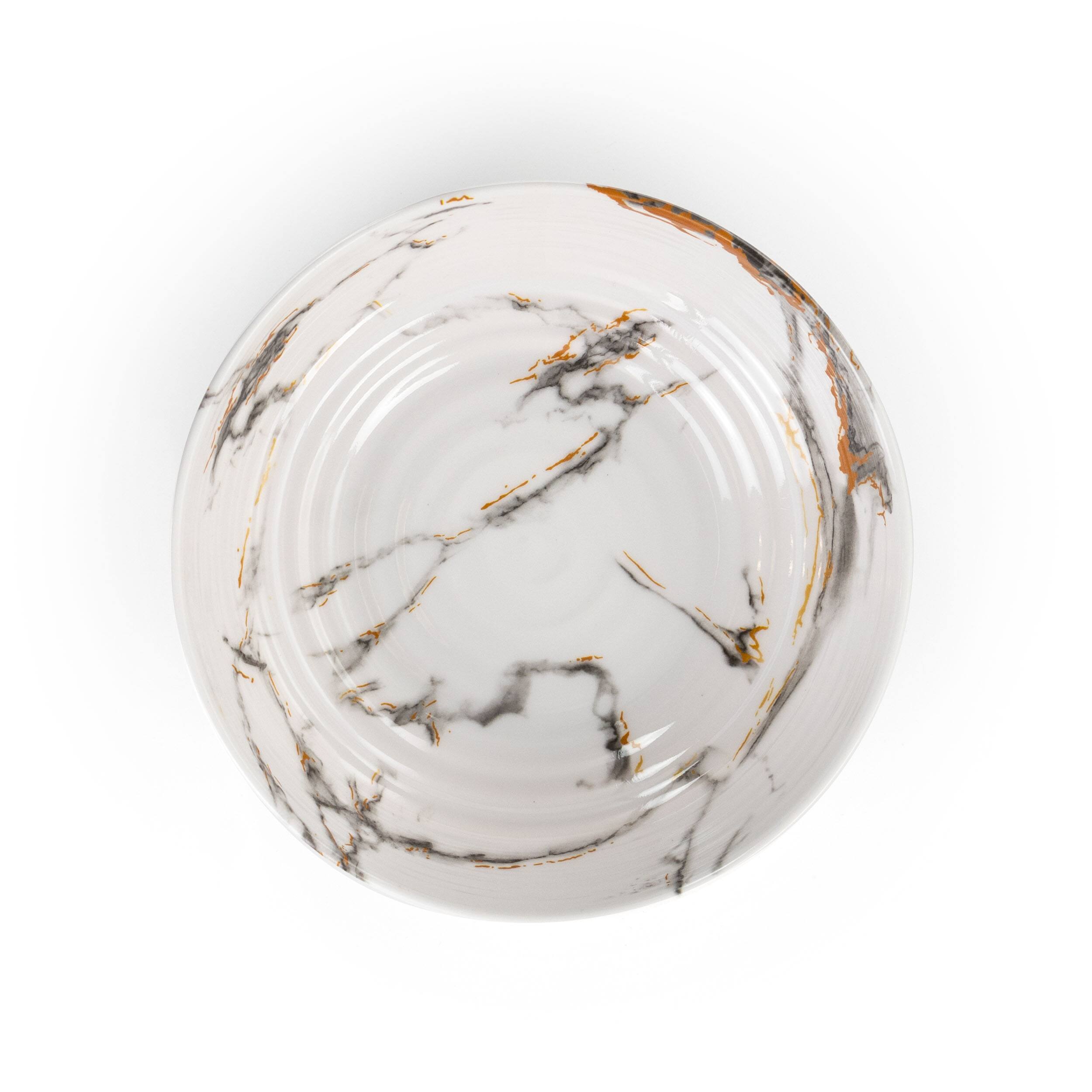 Alt View 1. Elama - Elama Fine Sculpture 12 Piece Lightweight Melamine Dinnerware Set in White - White.