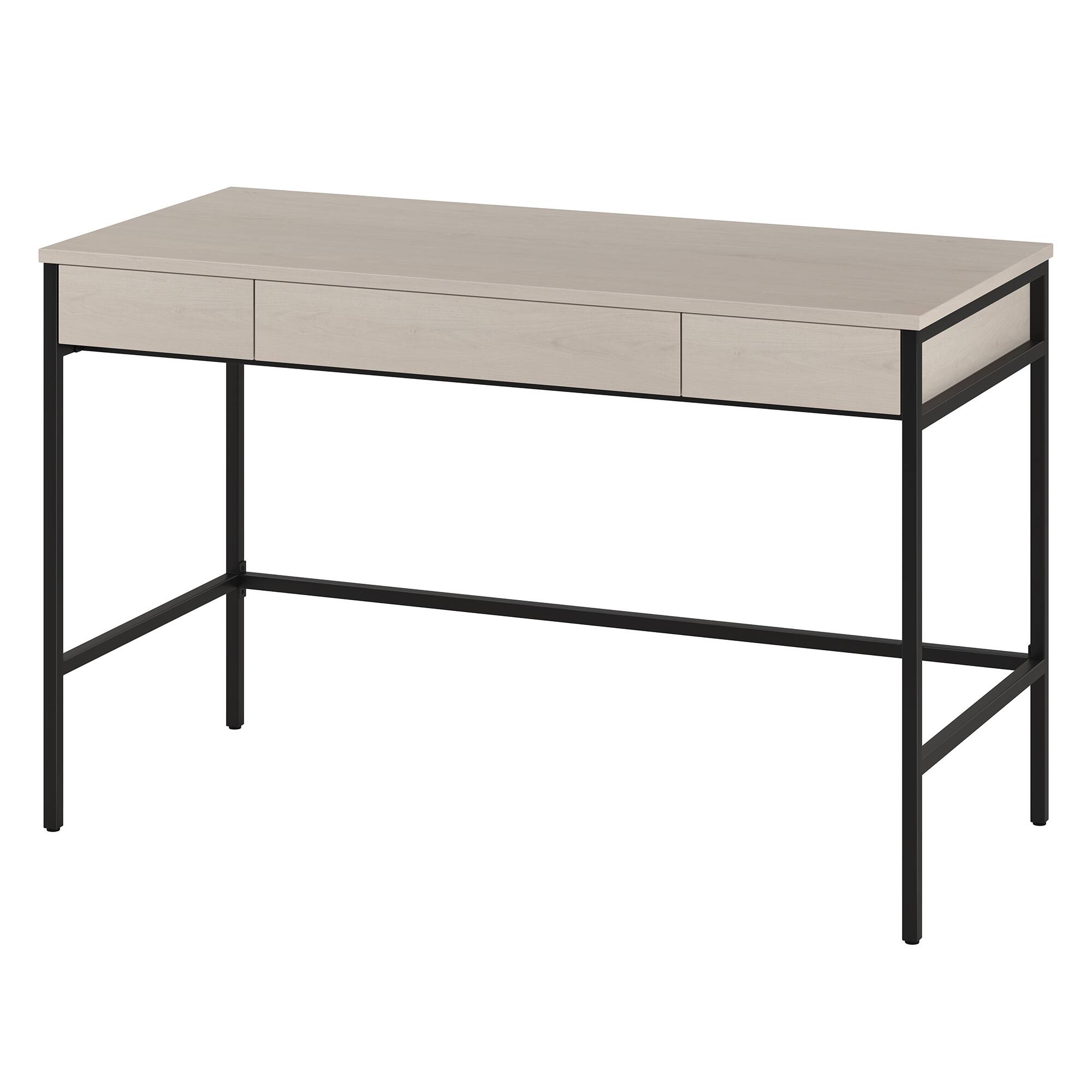 Alt View 2. Hudson&Canal - Evans 48" Wide Rectangular Writing Desk - Alder White.