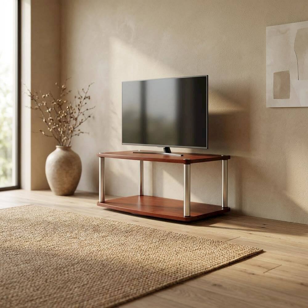 Alt View 1. FurniFact - TV Stand for Up to 26-Inch Screens in Cherry Finish - Brown.