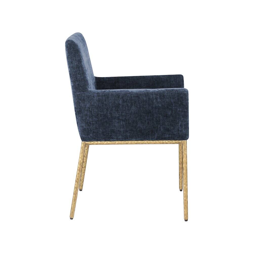 Alt View 3. Meridian Furniture - Reeves Navy Chenille Fabric Dining Chair, Set of 2 - Blue.
