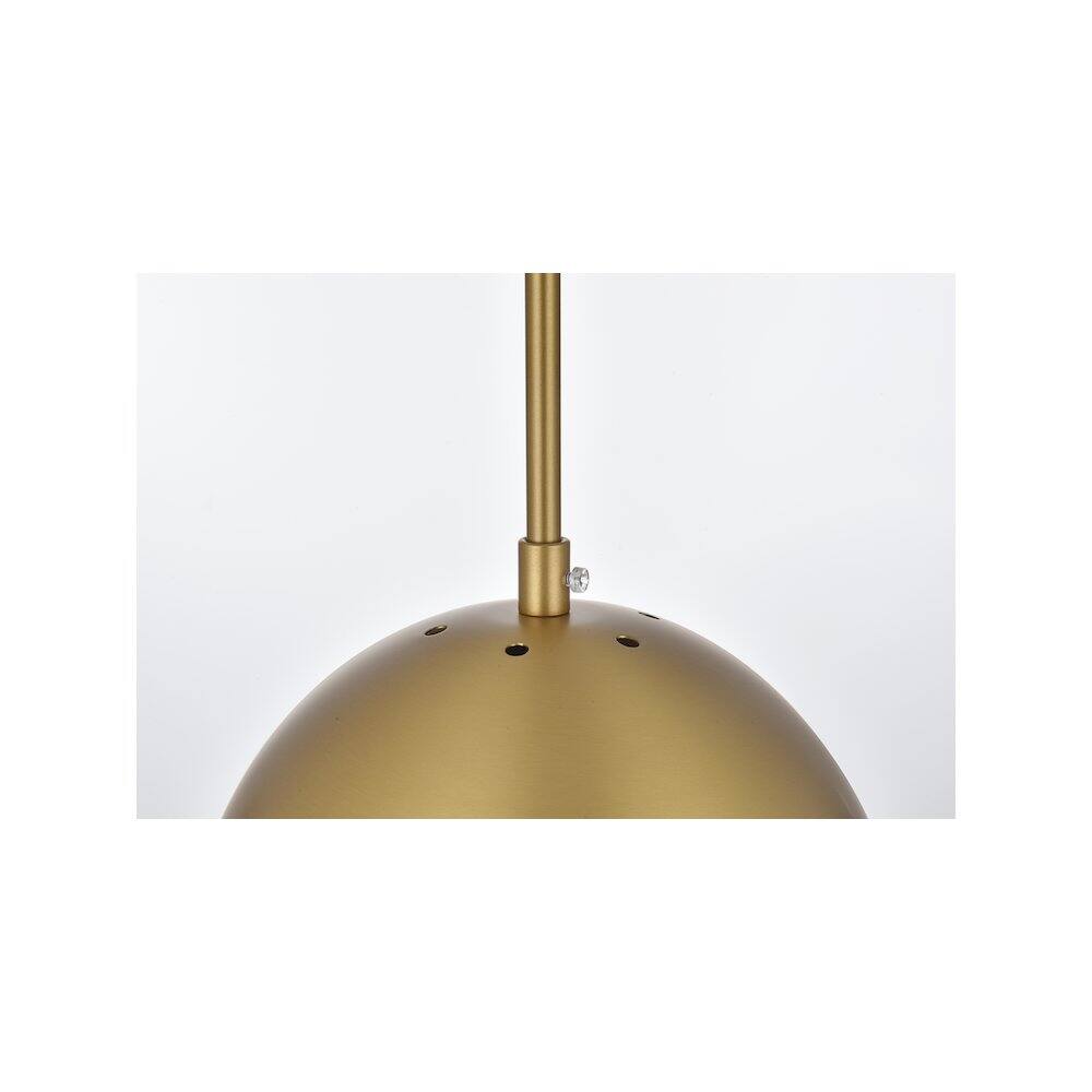 Alt View 4. Living District - Eclipse 8 Inch Pendant Clear Shade in Chrome - Satin Gold And Clear.