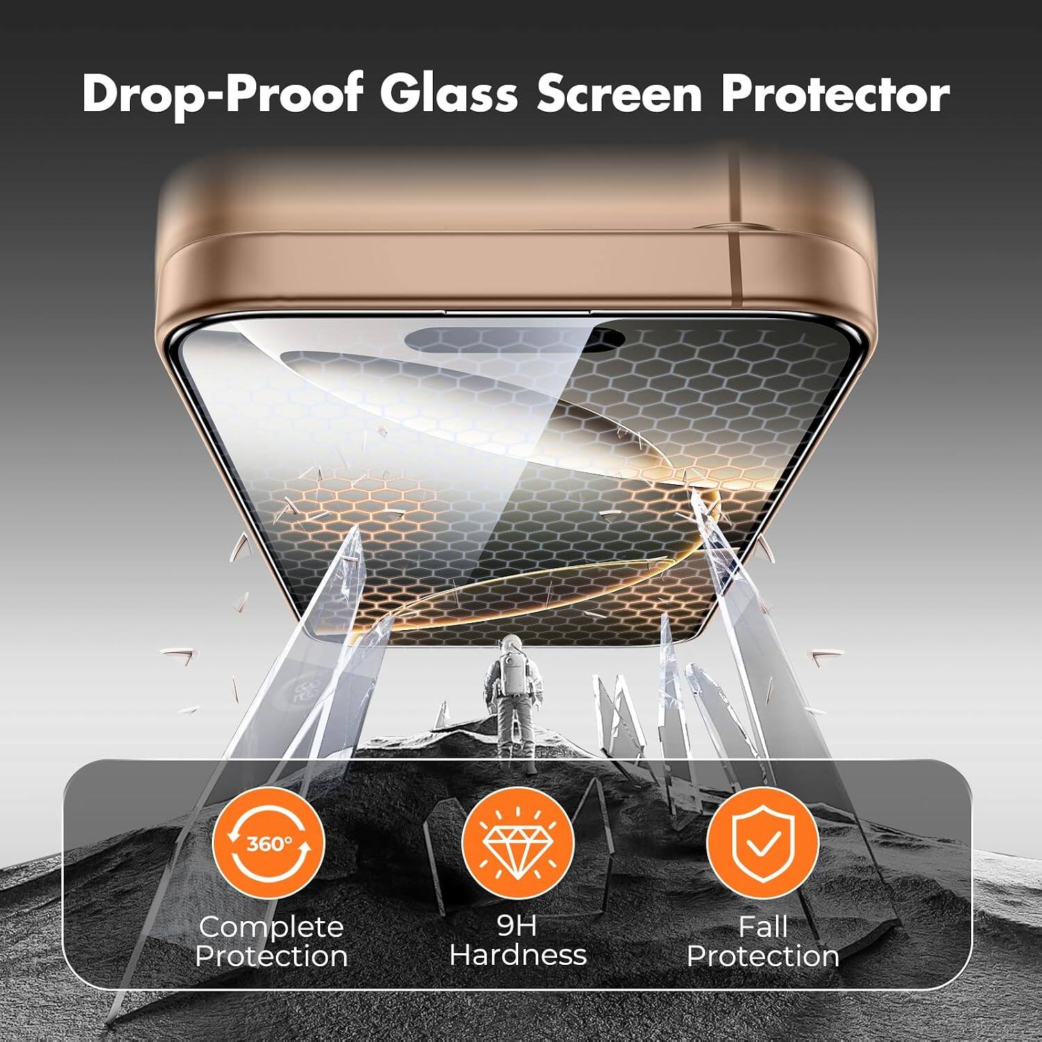 Drop-Proof Glass Screen Protector

360° Complete Protection

9H Hardness

Fall Protection