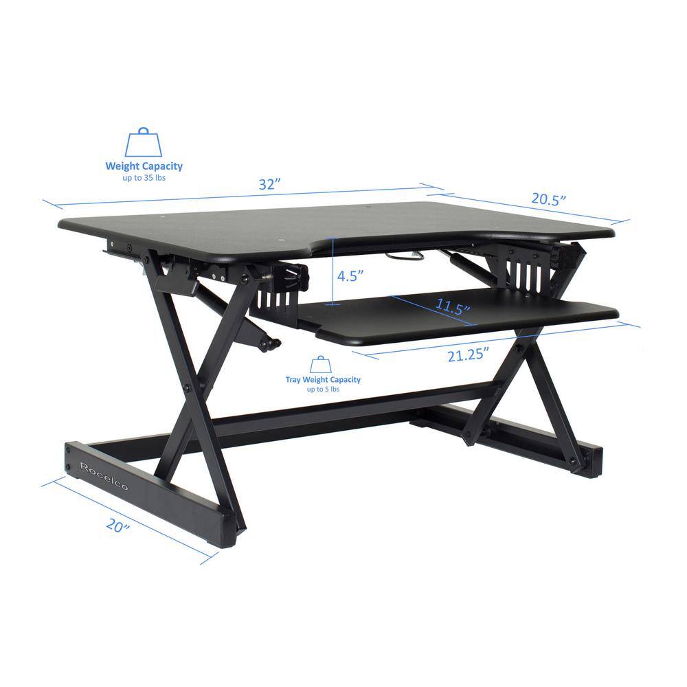 Weight Capacity up to 35 lbs  
32" x 20.5" x 4.5" x 11.5" x 21.25"  
Tray Weight Capacity up to 5 lbs  
Rocelco 20"