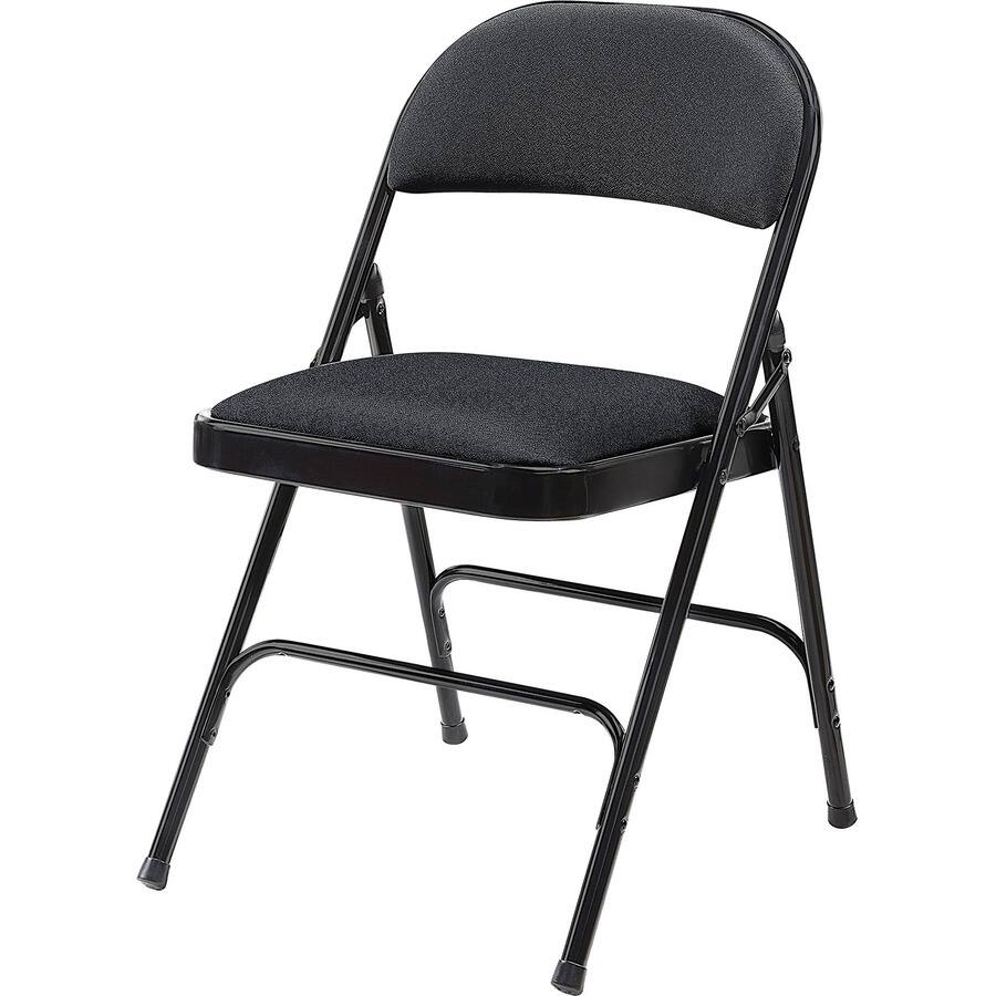 Angle. Lorell - Lorell Padded Folding Chairs Black Seat Color Steel Material 4 / Carton - Black.