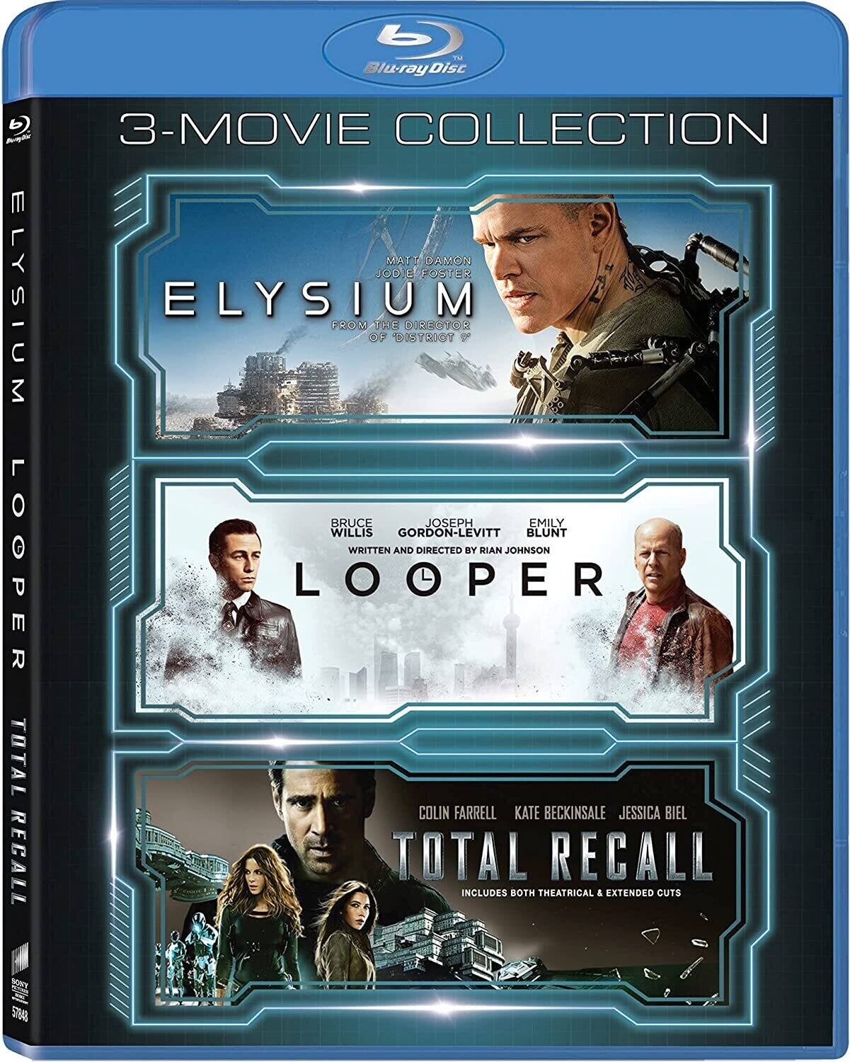 Front. Elysium / Looper / Total Recall  - BLU-RAY.