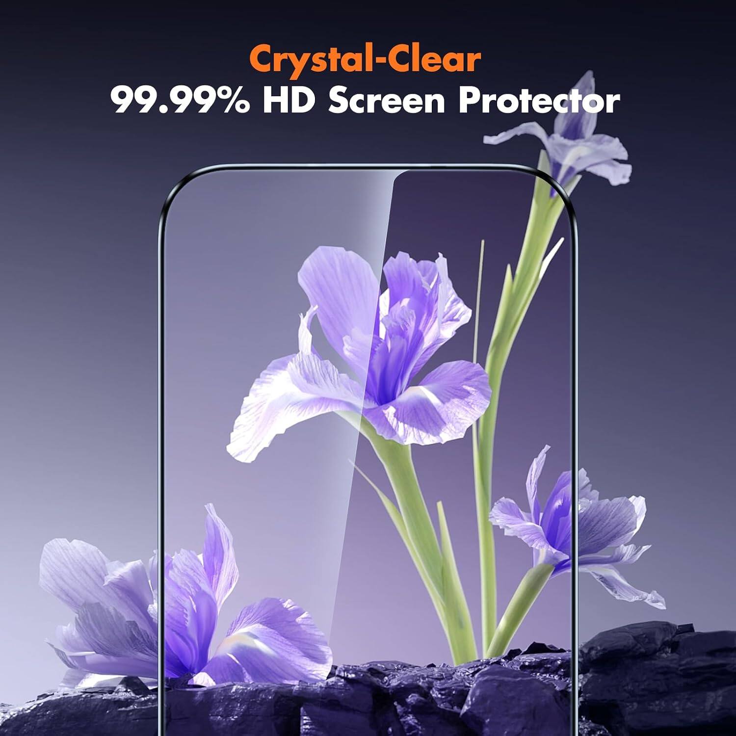 Crystal-Clear  
99.99% HD Screen Protector