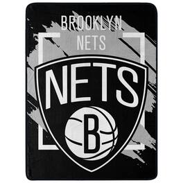 Northwest - Brooklyn Nets 46" x 60" Dimensional Micro Raschel Plush Throw Blanket - Black