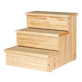 TRIXIE - 3-Step Wooden Pet Stairs with Storage & Non-Slip Pads - Natural