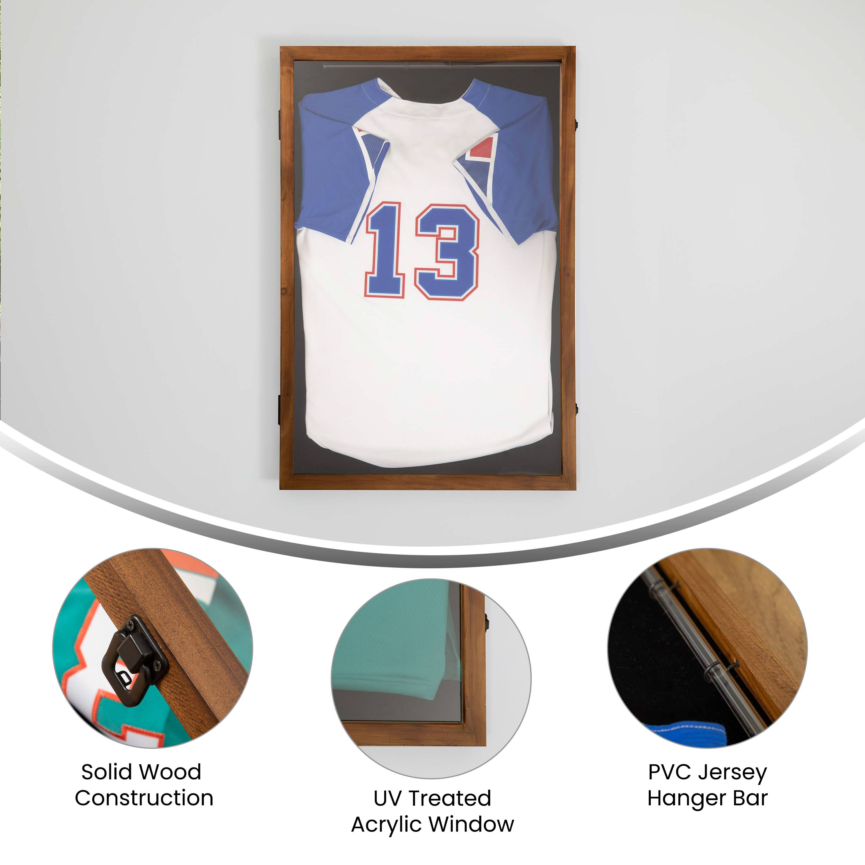 13 Solid Wood Construction UV Treated Acrylic Window PVC Jersey Hanger Bar