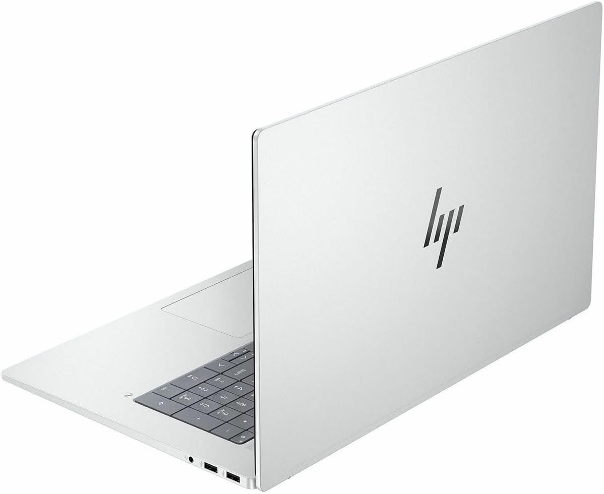 Back. HP - OmniBook X 17.3" Full HD Touch Laptop Intel Core Ultra 7- NVIDIA GeForce RTX 4050 -16GB Memory - 1TB SSD-Windows 11 Home - Silver.