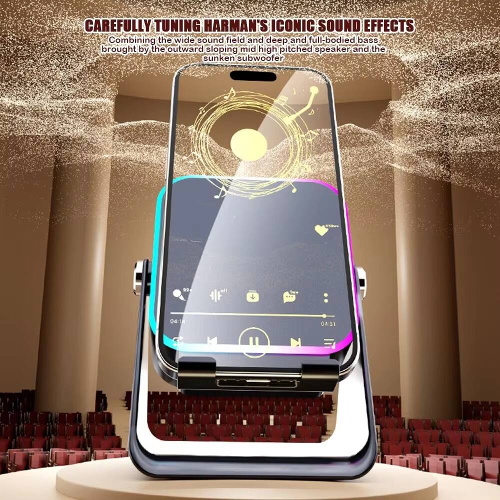 CAREFULLY TUNING HARMAN'S ICONIC SOUND EFFECTS

Combining the wide sound field and deep, full-bodied bass brought by the outward sloping mid-high pitched speaker and the sunken subwoofer