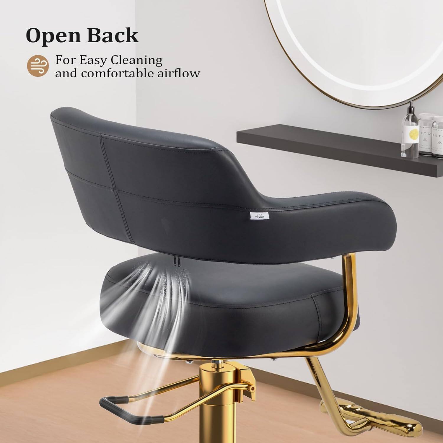 Open Back  
For Easy Cleaning and comfortable airflow