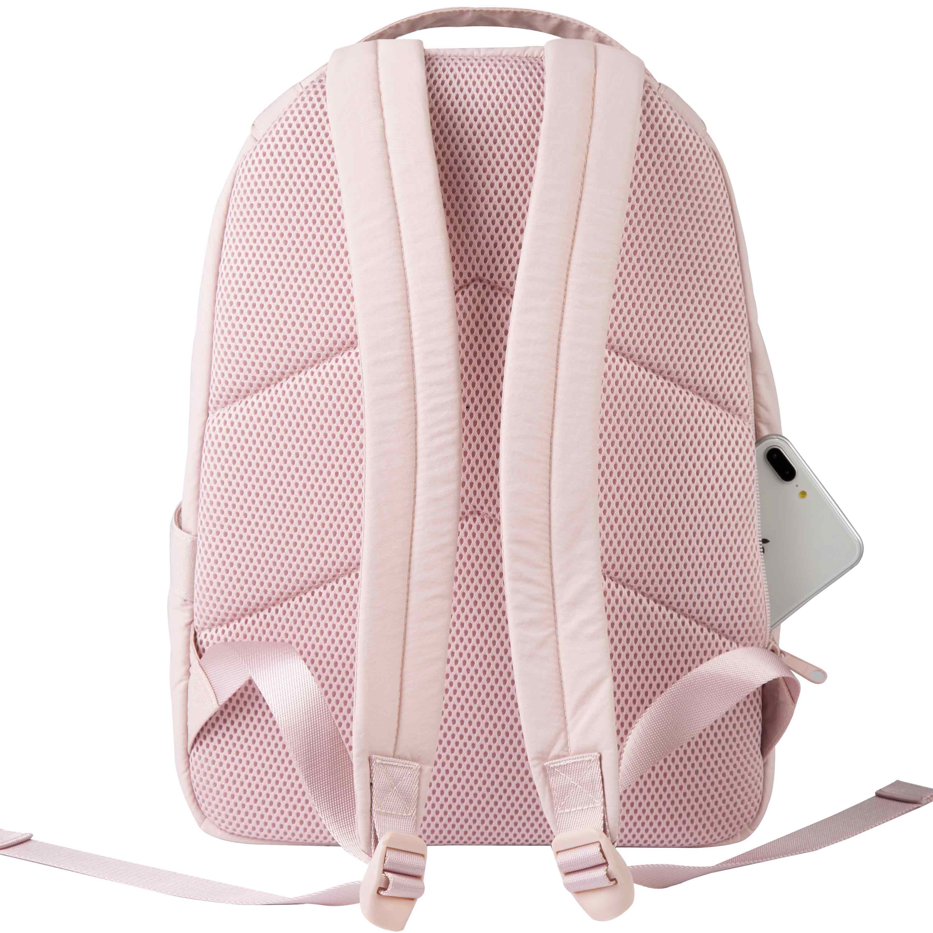 Back. Bagsmart - Zoraesque Laptop Backpack Fits 15.6" Computer, 20L Featherlight School Bookbag Casual Daypack for Women Men Travel - Pink.