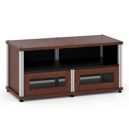 Front. Salamander Designs - Salamander Designs Synergy 229 Twin AV Cabinet (Dark Walnut with Aluminum Posts) - Walnut/Aluminum.
