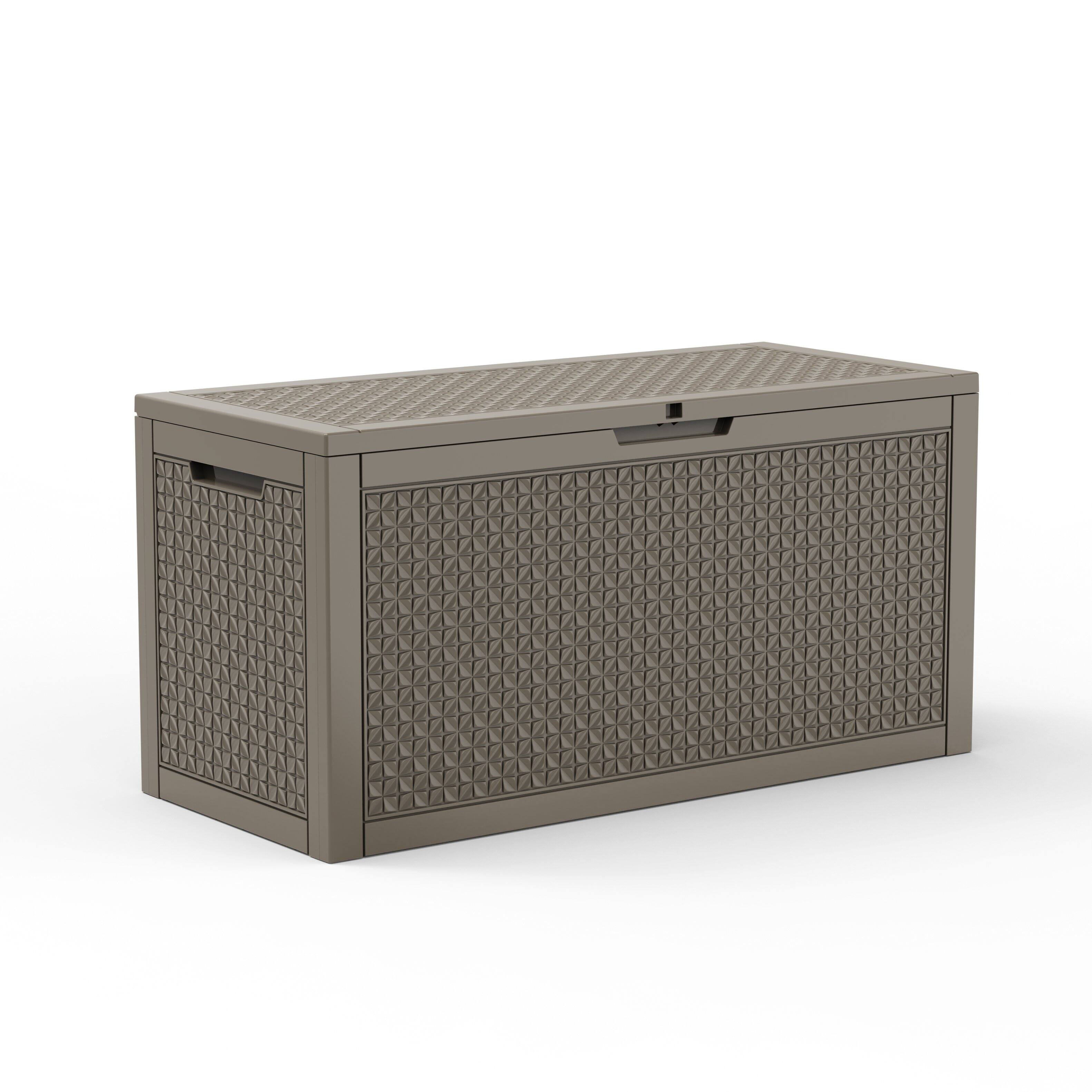 Alt View 1. Chery Life - 125 Gallon Outdoor Storage Lockable Deck Box for Patio Cushion, Garden Tools - Brown.