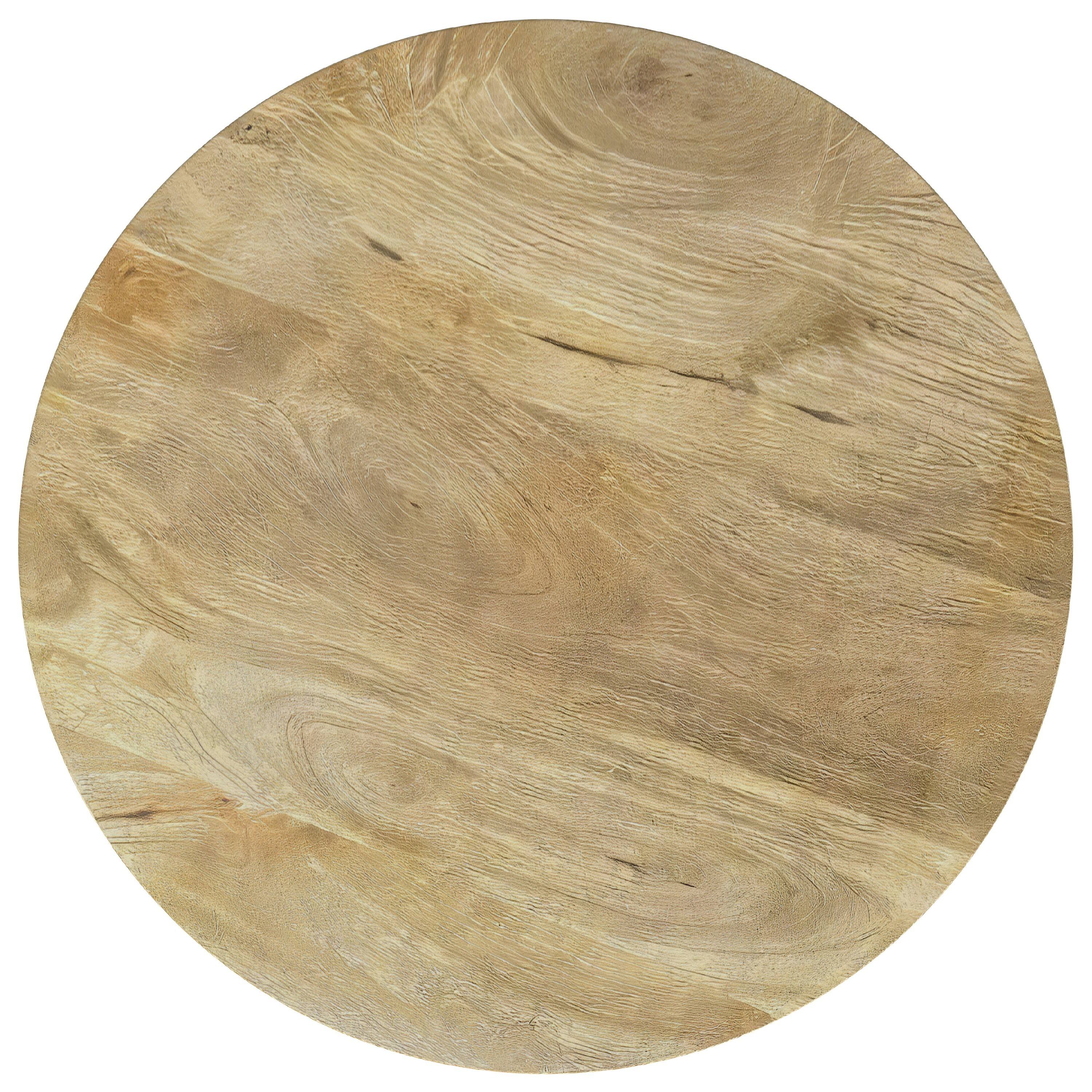 Alt View 4. Manhattan Lane - Trey Round End Side Table, Spindle Pedestal, Natural Mango Wood 22 Inch - Natural Mango Brown.