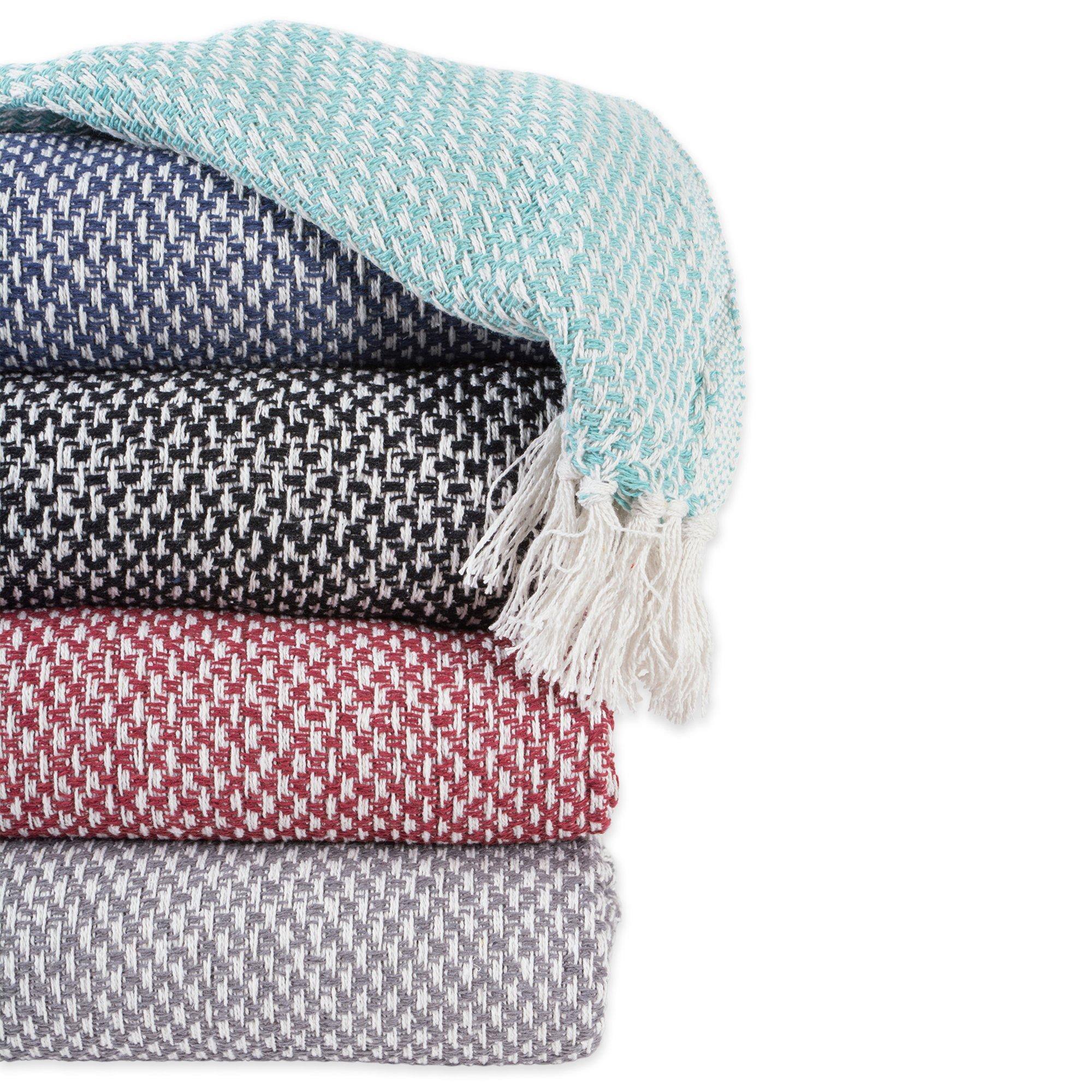 Alt View 6. Reds Spade - Cotton Basket Weave Throw For Indoor/outdoor Use Camping Bbq's Beaches Everyday Blanket X Woven Stripe CONS... - Artichoke Green-50x60".