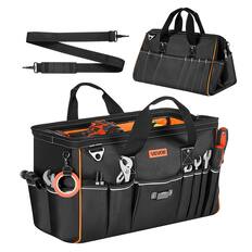 Front. VEVOR - Tool Bag, 20 Inch, 33-Pocket Portable Large Tool Box Organizer Storage, Toolbox with Big Zipper - Black;Orange.